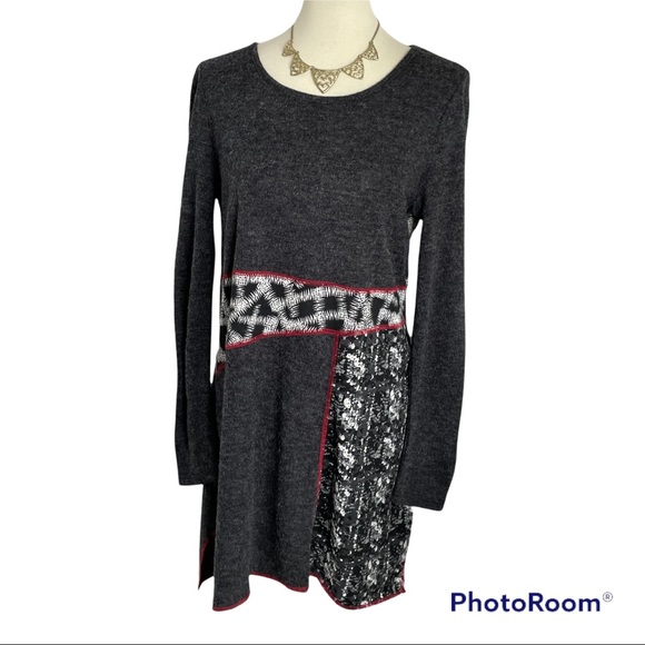 High Secret Dress Long Sleeve Multi-pattern Sz L - Picture 10 of 11